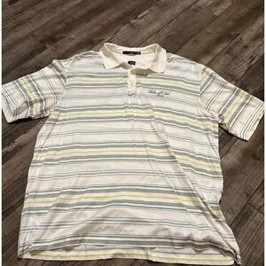 Tiger Woods Collection Golf Polo Shirt Mens White DriFit Performance